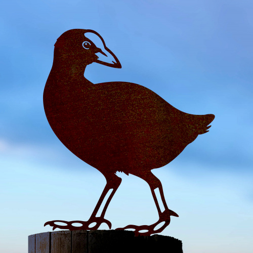 Metalbird fågel i cortenstål - snöstorm