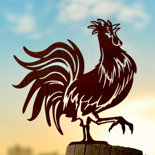 Metalbird oiseau en acier corten - coq