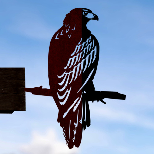 Metalbird fågel i cortenstål - örn