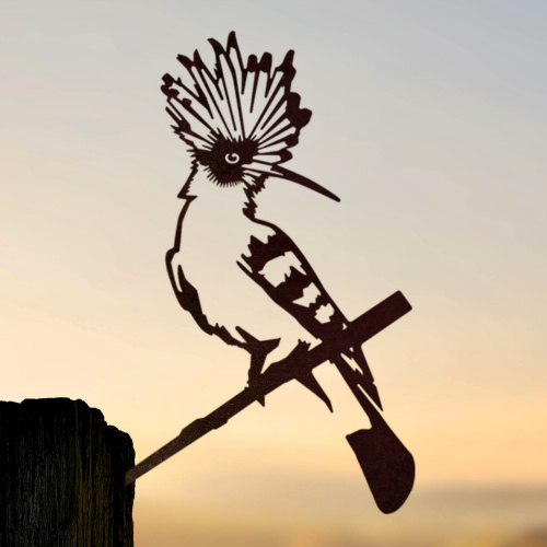 Metalbird oiseau en acier corten - huppe fasciée