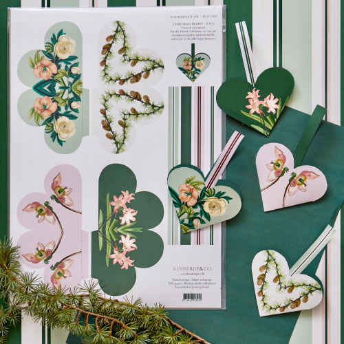 Koustrup & Co. Weihnachtsherzen zum Selberschneiden – rosa