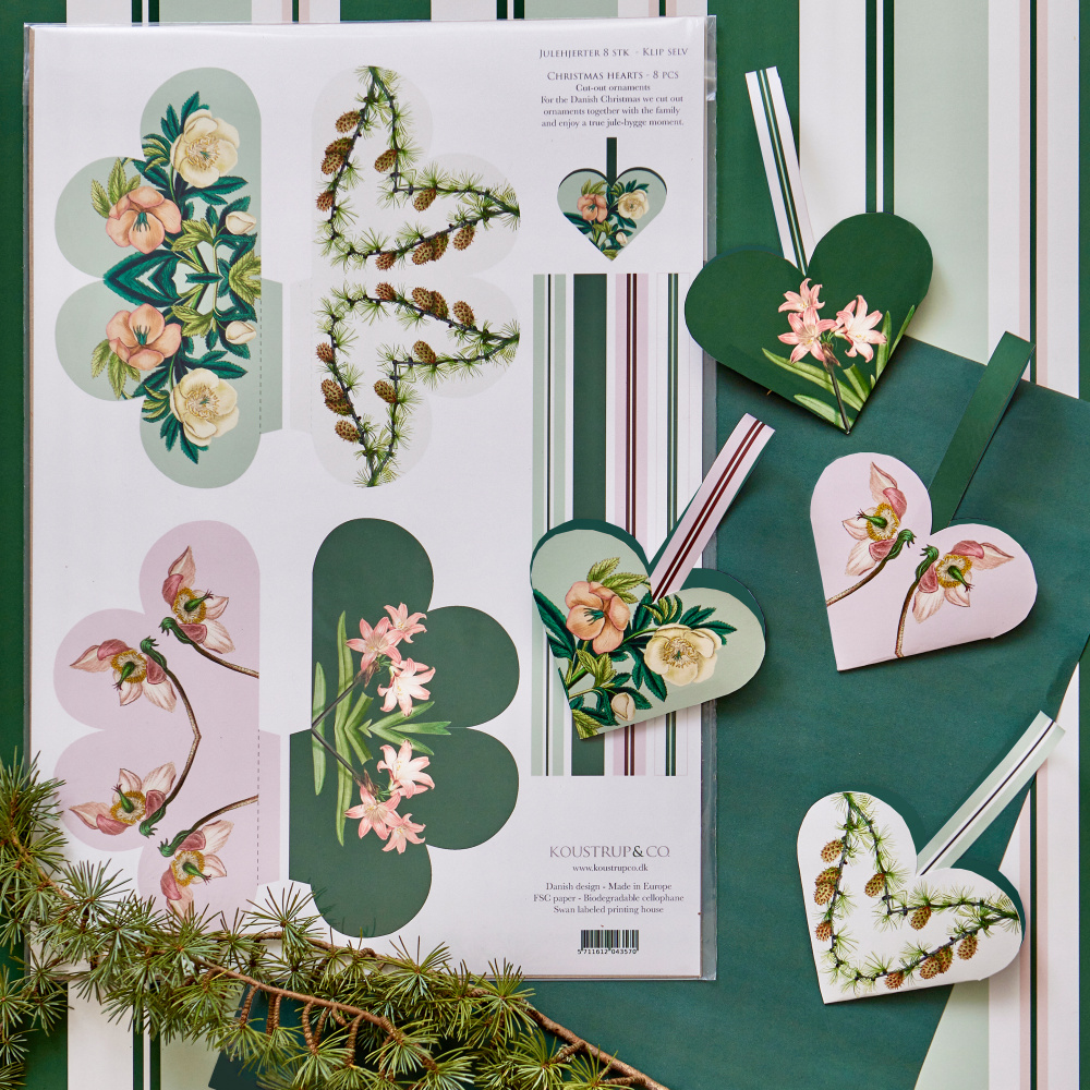 Koustrup & Co. Weihnachtsherzen zum Selberschneiden – rosa