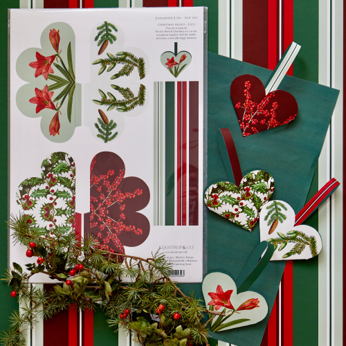 Koustrup & Co. coeurs de Noël à découper soi-même - rouge