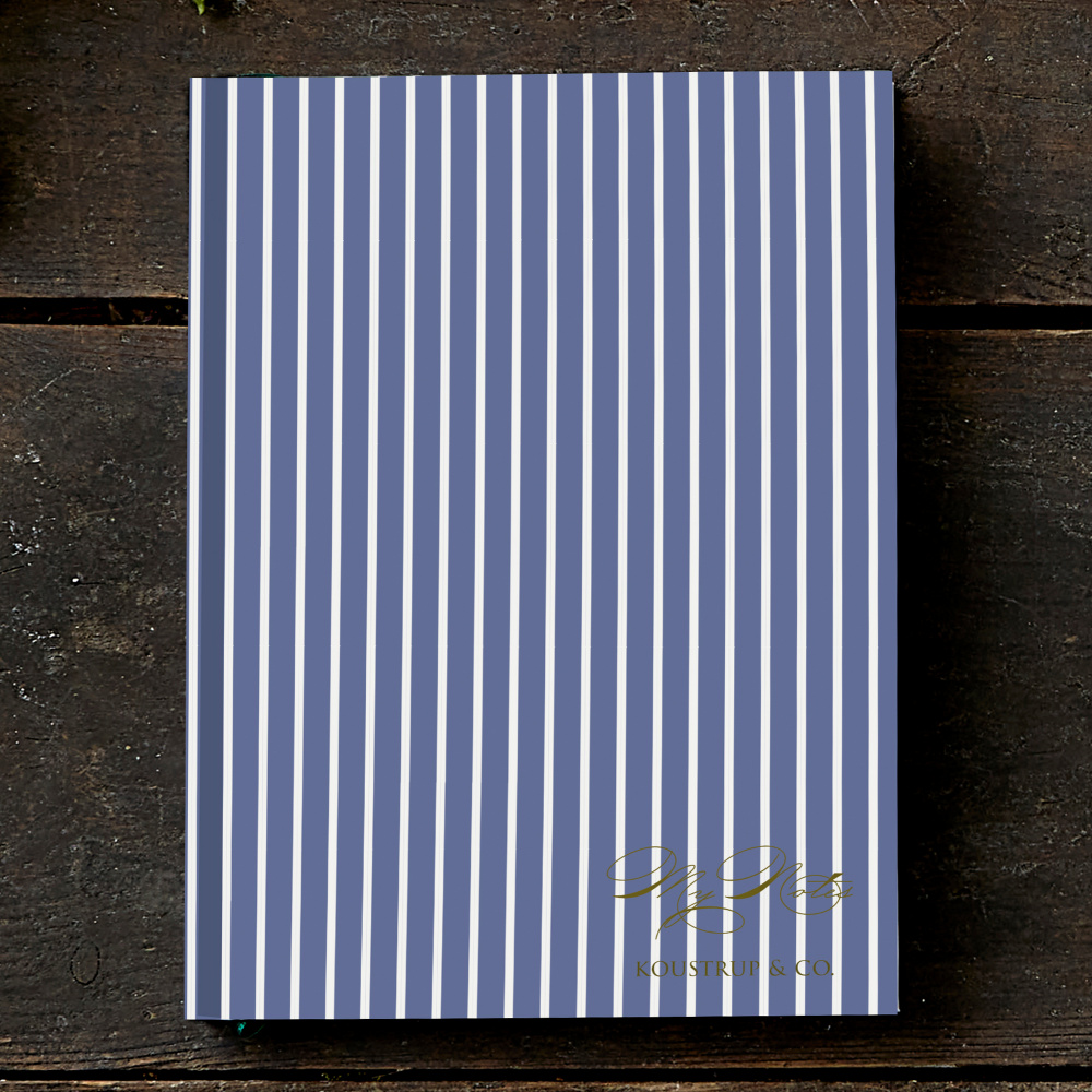 Koustrup & Co. Notizbuch – blau gestreift