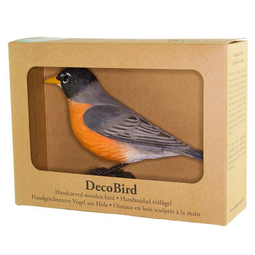 Wildlife Garden wooden bird - American robin - Image 5