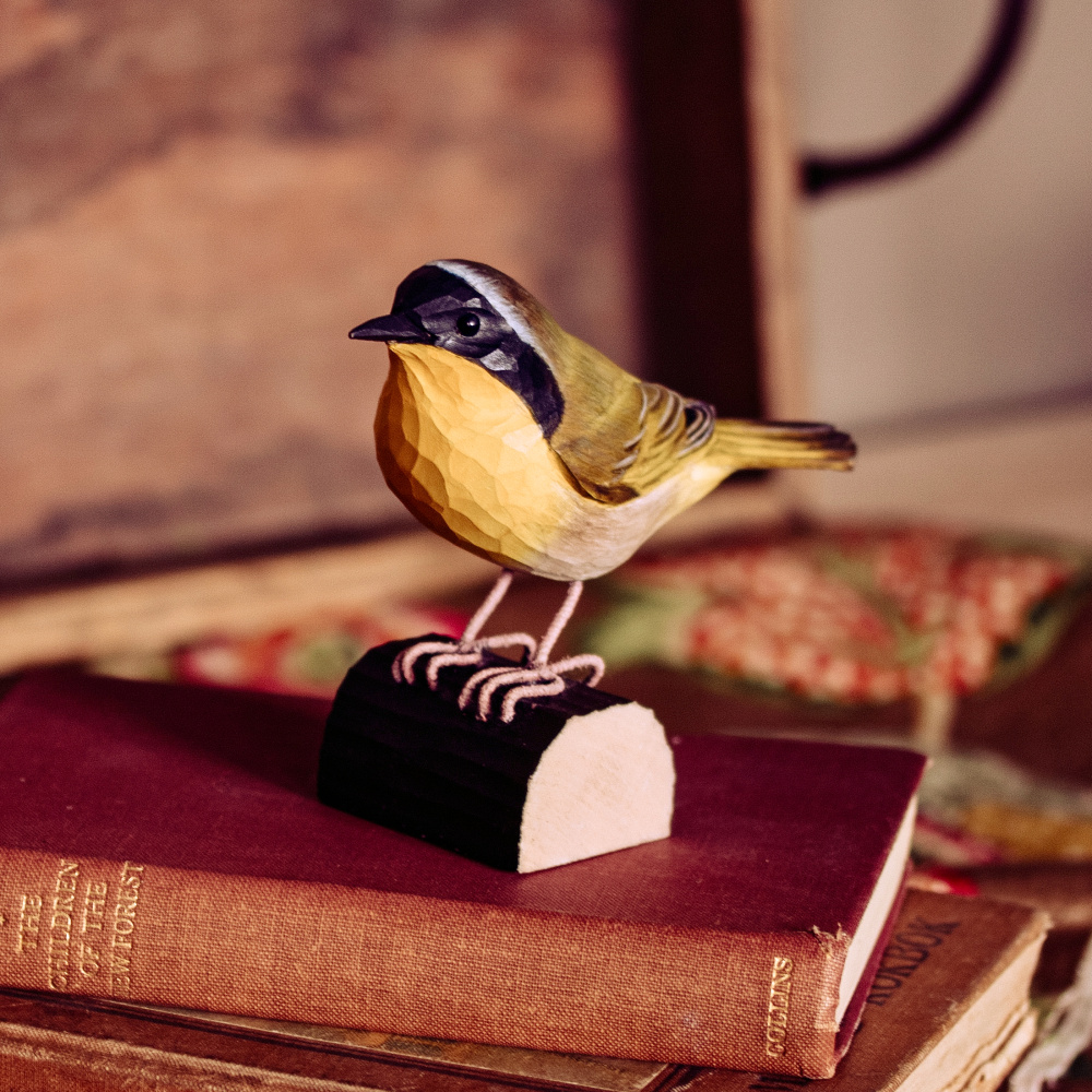 Wildlife Garden wooden bird - common yellowthroat - Image 5