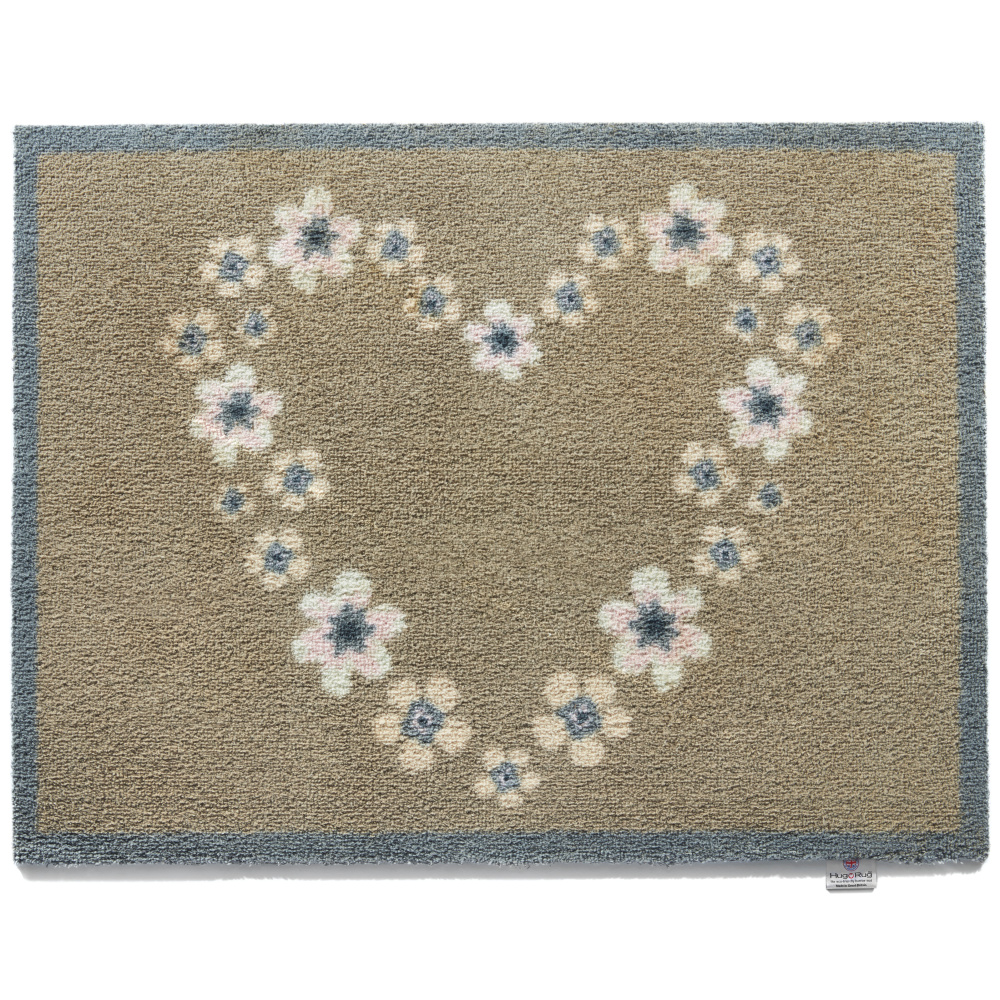 Hug Rug øko dørmåtte, 65x85 - Blomsterhjerte