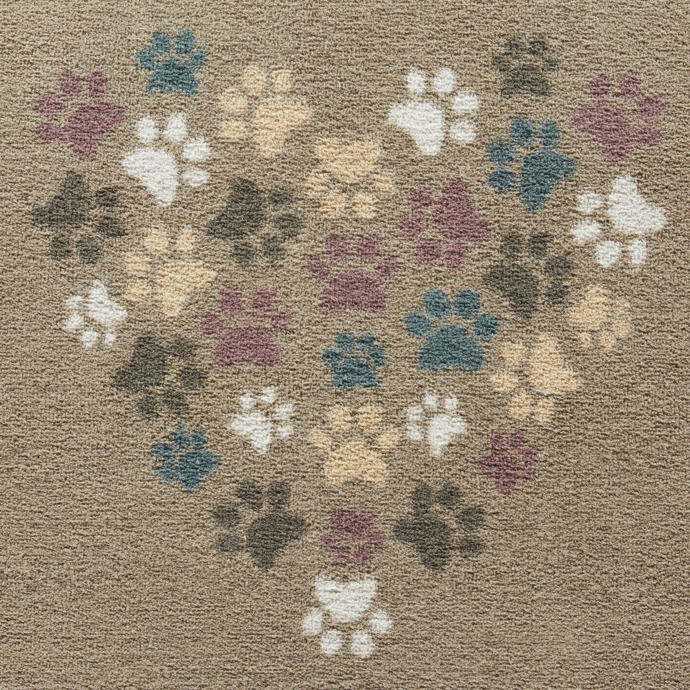 Hug Rug øko dørmåtte, 65x85 - Pote hjerte - Billede 4