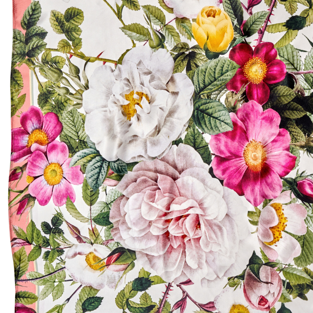 Foulard en soie Jim Lyngvild, 90x90 - Rose Flower - Image 2