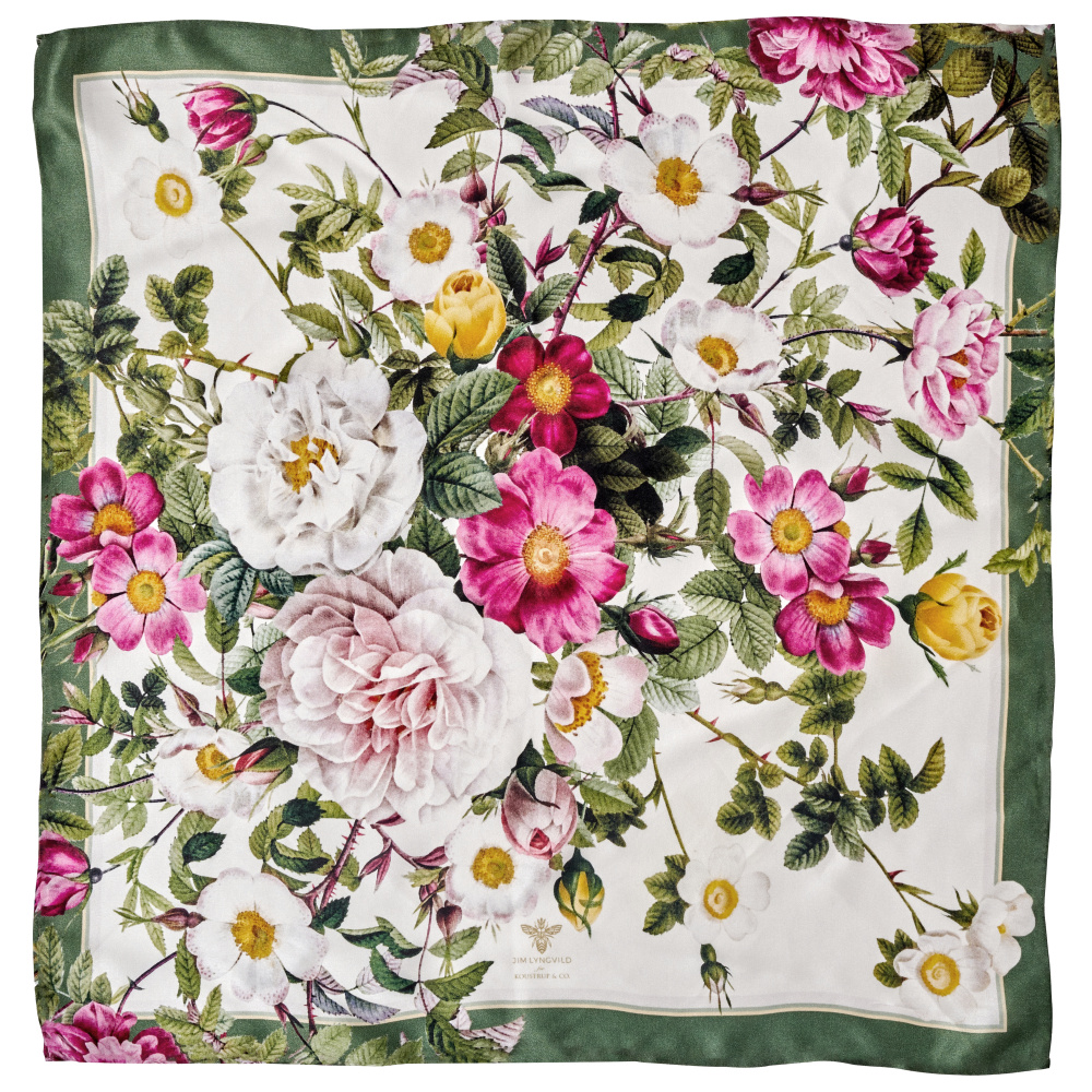 Jim Lyngvild Seidentuch, 50x50 - Rosenblüte