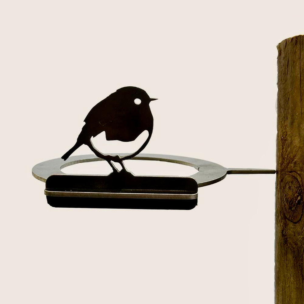 Metalbird fuglebad holder i cortenstål - Billede 4