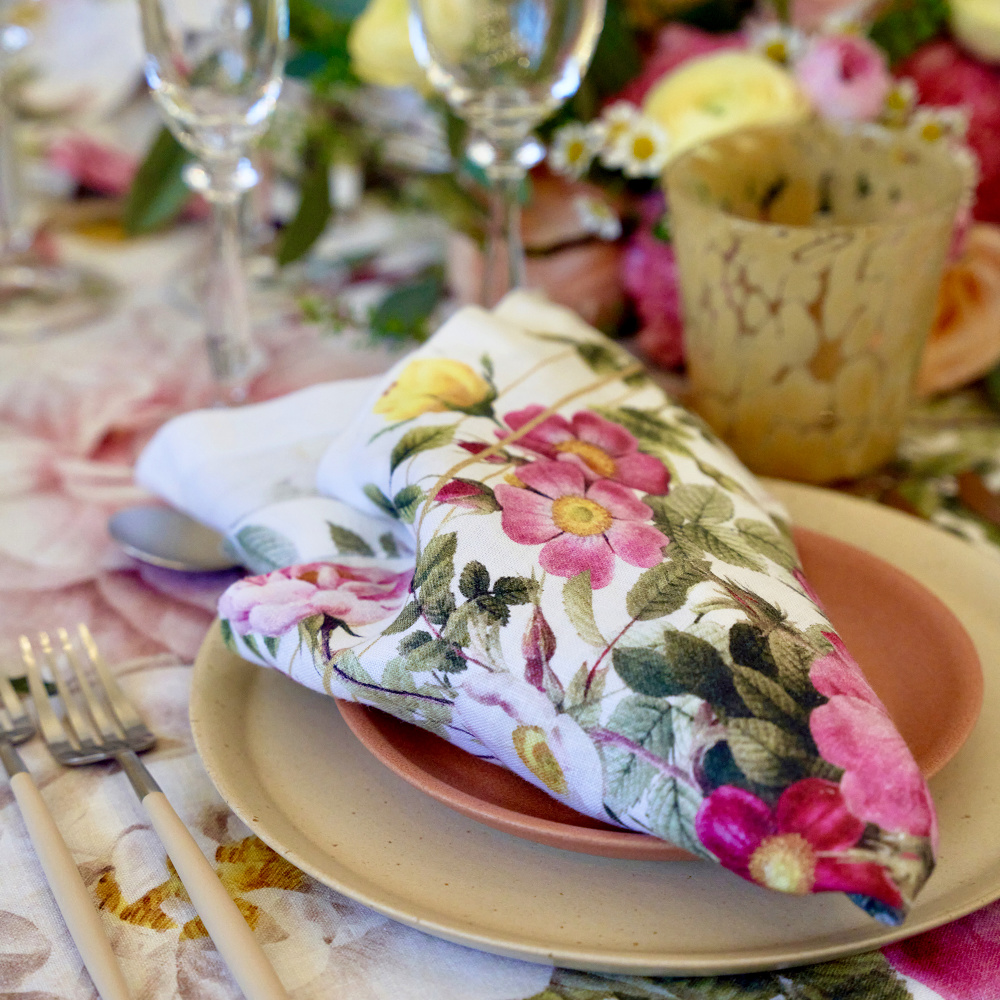 Jim Lyngvild stoffen servet - Rose Flower Garden - Afbeelding 3