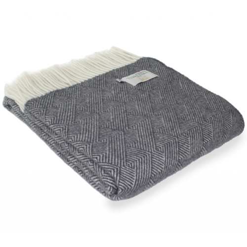 Plaid aus Tweedmill Wolle – Orionblau