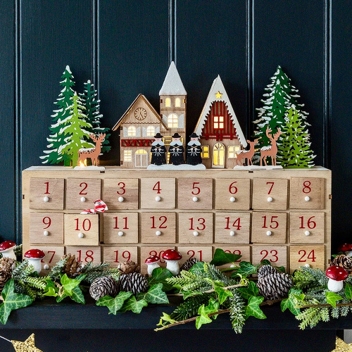 Rex London julkalender m. LED - vinterstad