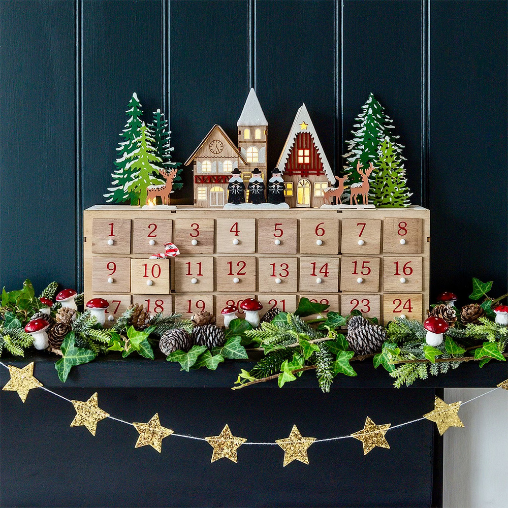Rex London julkalender m. LED - vinterstad - Bild 2