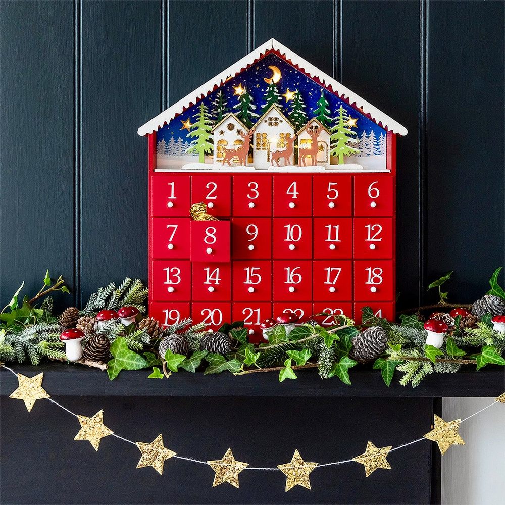 Rex London adventskalender m. LED - huis - Afbeelding 2