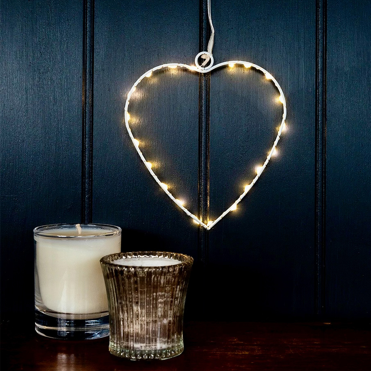 Rex London hjerte med LED - 14 cm