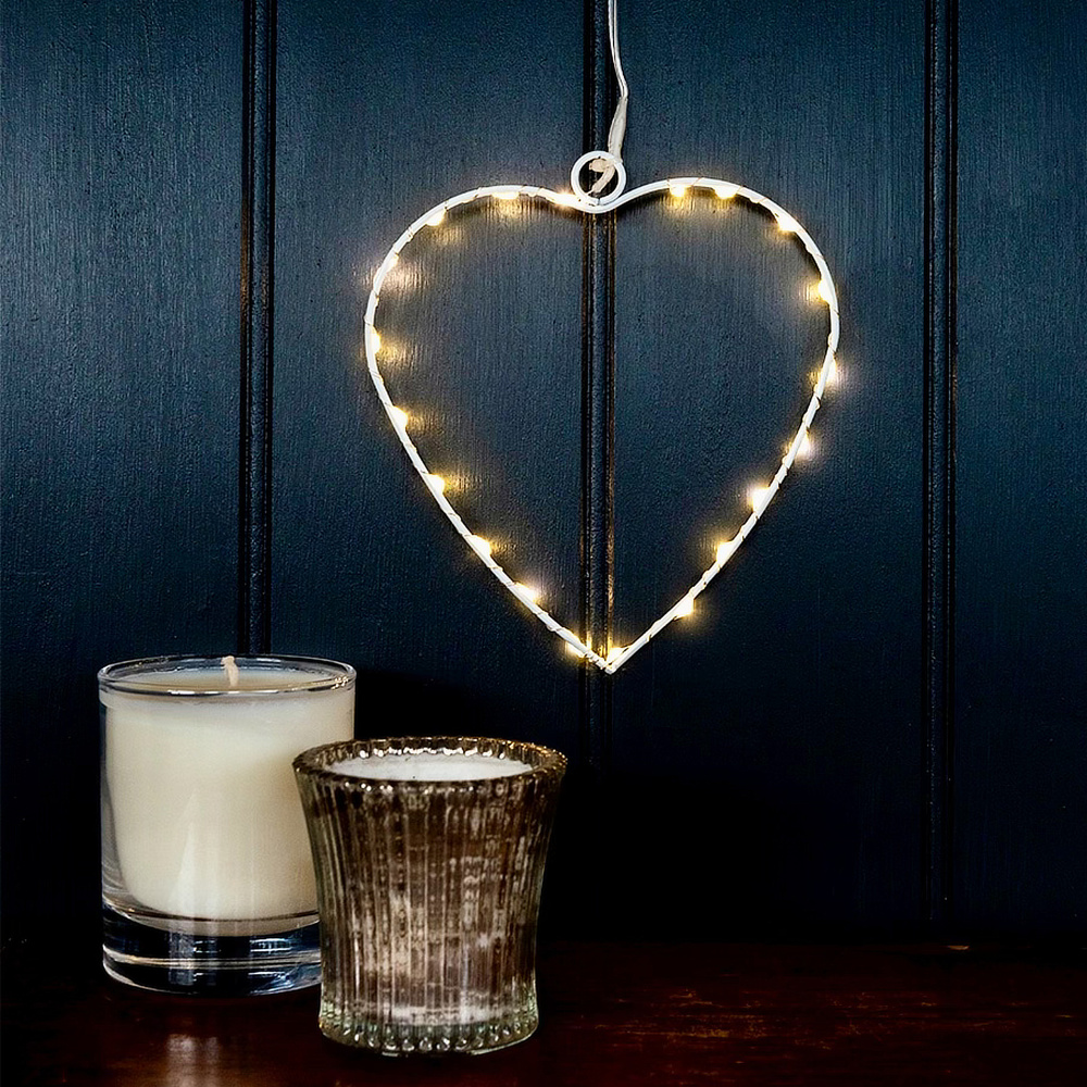Rex London hjerte med LED - 14 cm