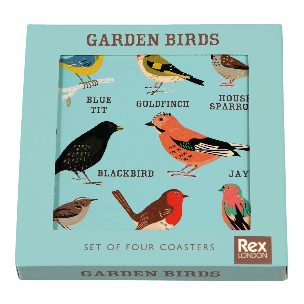 Rex London onderzetters met vogels, 4 st. - Afbeelding 4