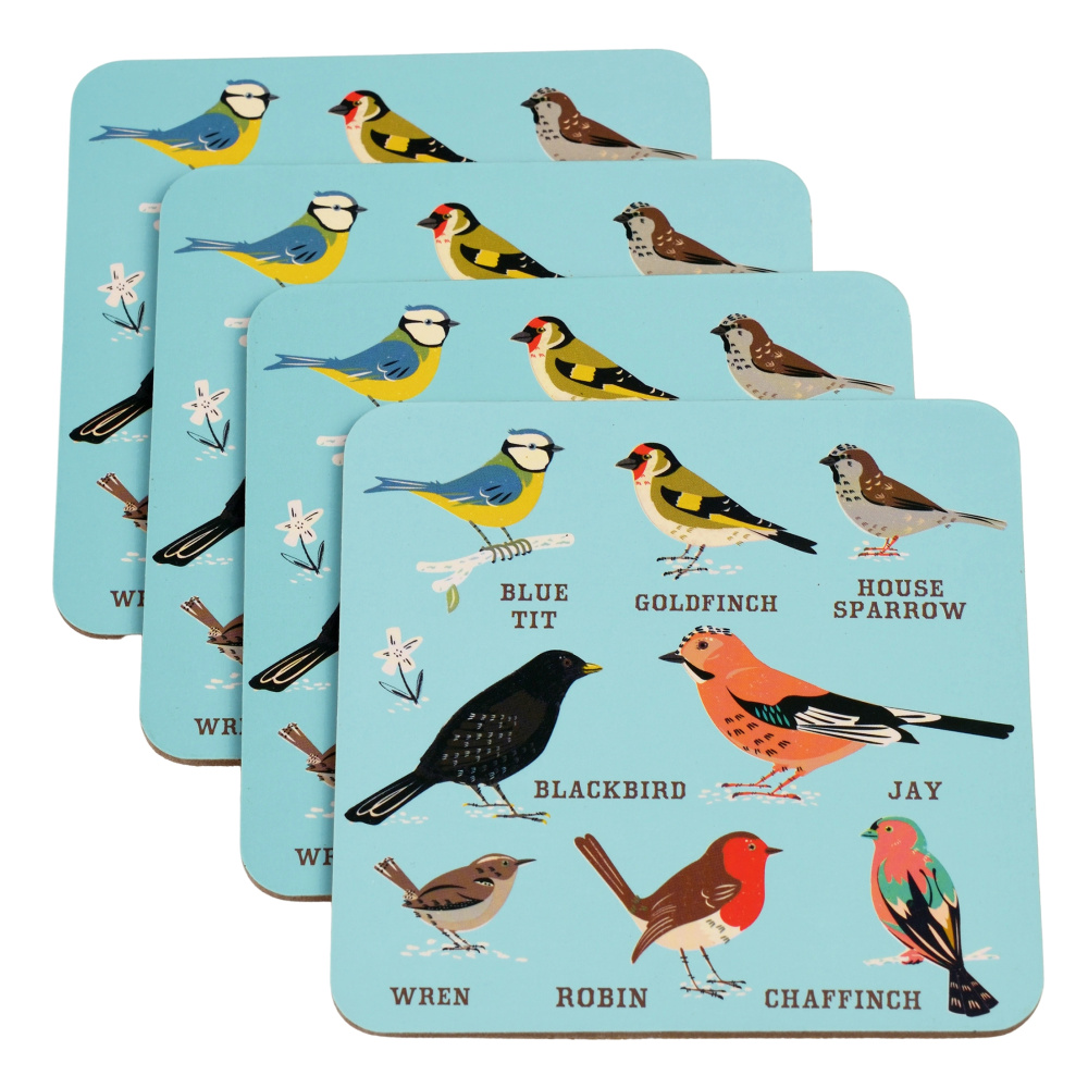 Rex London onderzetters met vogels, 4 st. - Afbeelding 3