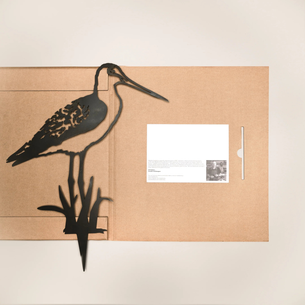 Oiseau Metalbird en acier Corten - barge à queue noire - Image 6