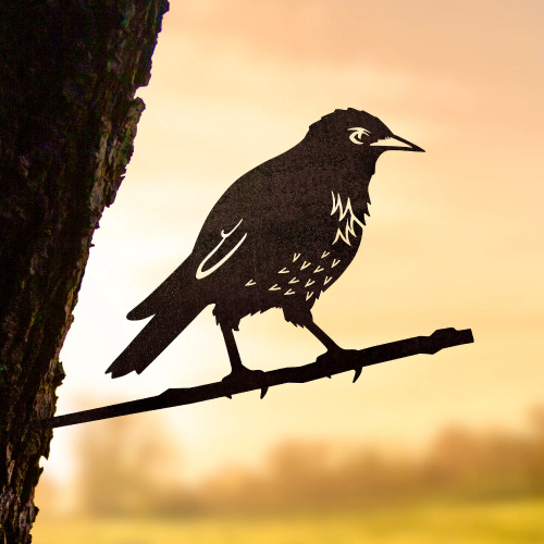 Metalbird oiseau en acier Corten - étourneau