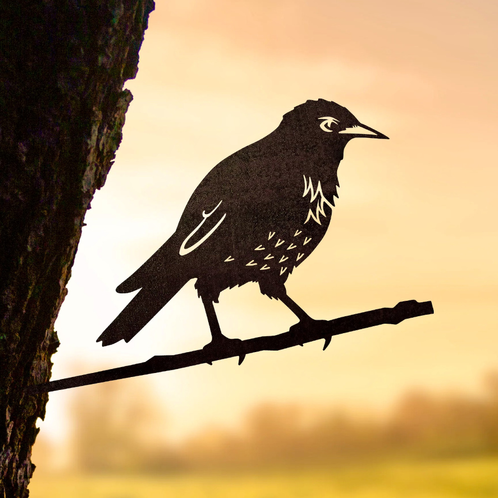 Metalbird oiseau en acier Corten - étourneau