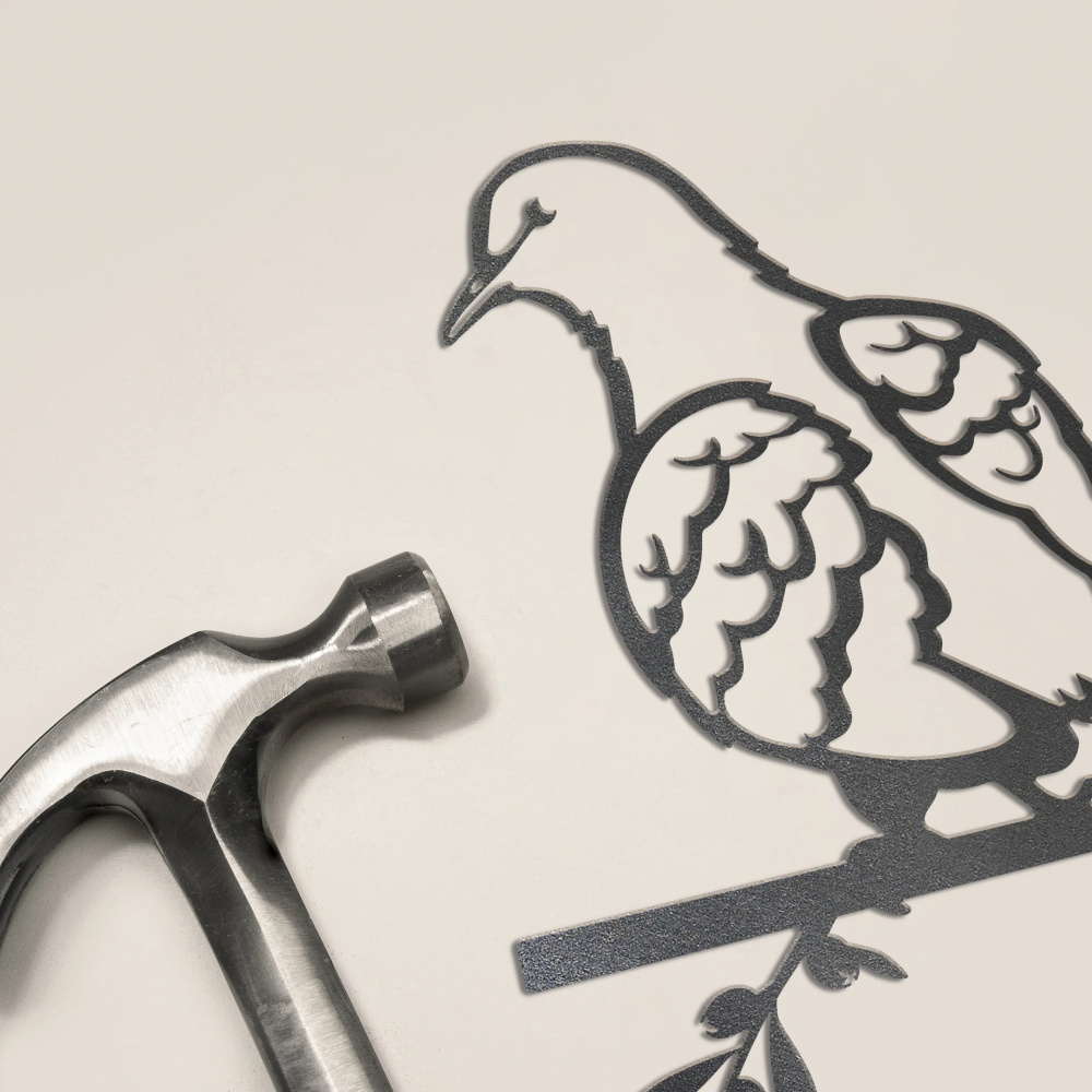Metalbird vogel van cortenstaal - tortelduif - Afbeelding 3