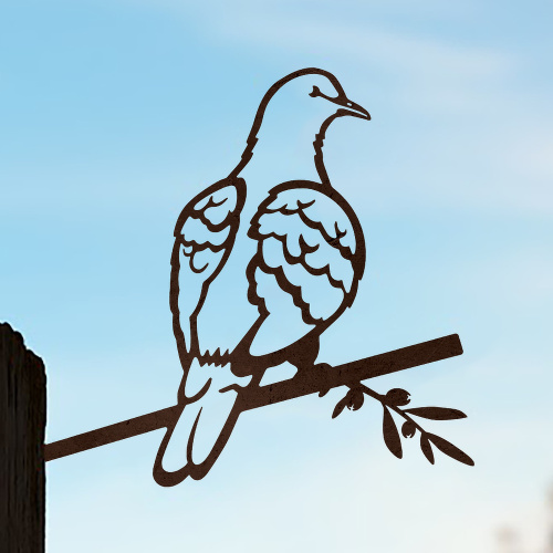 Metalbird oiseau en acier corten - tourterelle