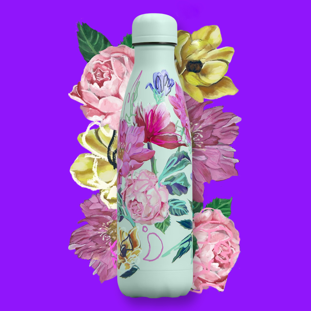Bouteille isotherme Chilly's - Art floral - Image 2