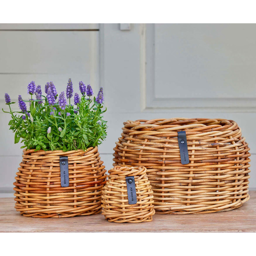 A2 Living rattan urtepotter, 3 stk. - koniske - Billede 2