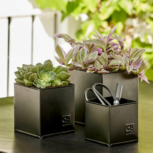 A2 Living pots à herbes, lot de 3 - noir
