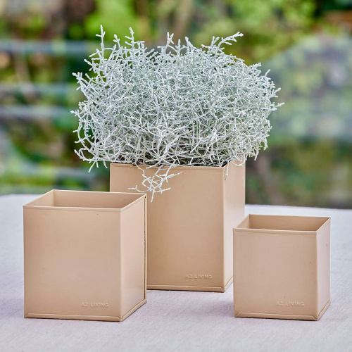 A2 Living pots à herbes, lot de 3 - brun clair