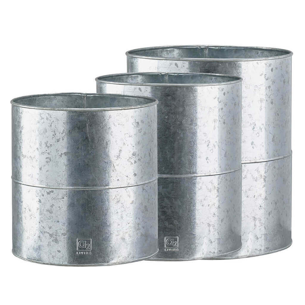 A2 Living flower buckets, 3 pcs. - galvanized - Image 2