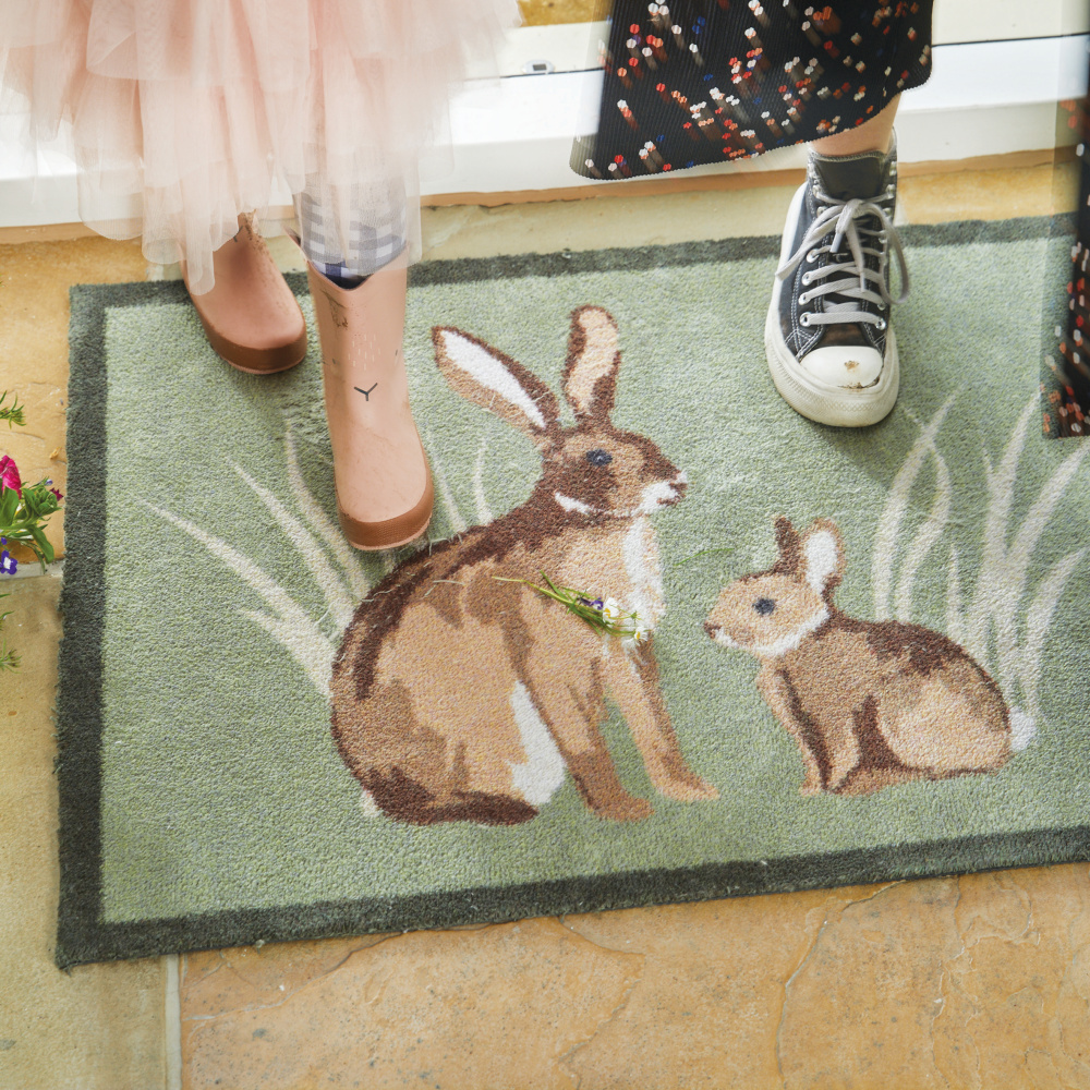 Hug Rug Eco Doormat, 65x85 - Rabbits - Image 2