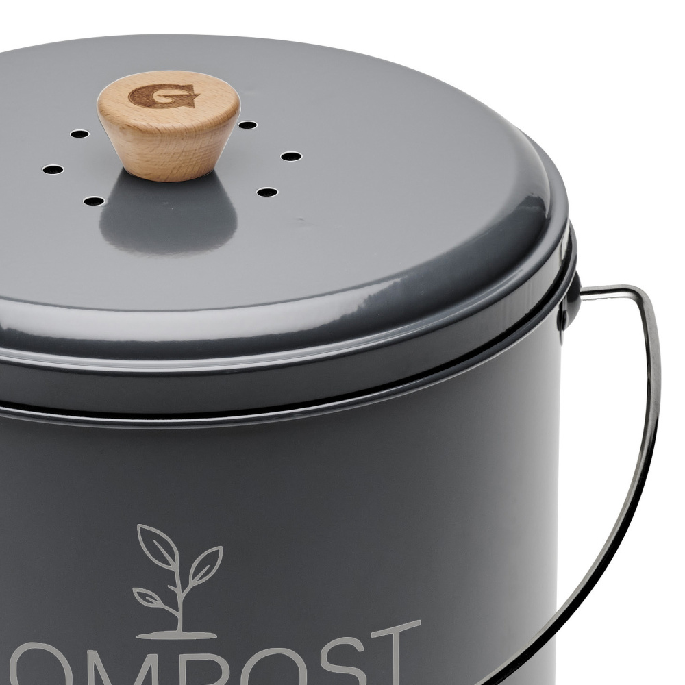 Guillouard komposthink m. kolfilter - 8 L, grå - Bild 6