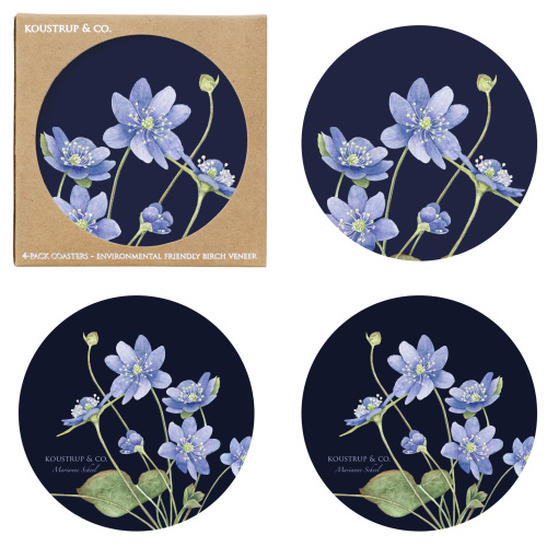 Koustrup & Co. Glasuntersetzer - Blaue Anemone
