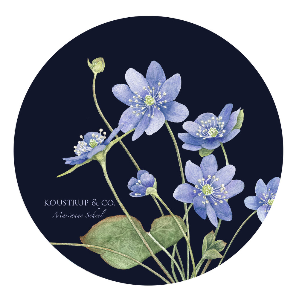 Koustrup & Co. glass coasters - Blue anemone - Image 3