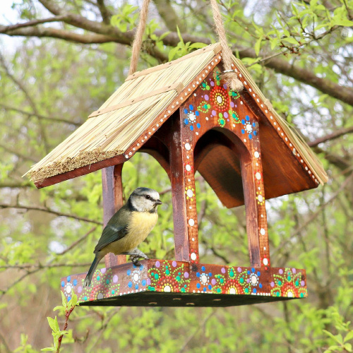 Wildlife World Handwerksfutterbrett m. Strohdach