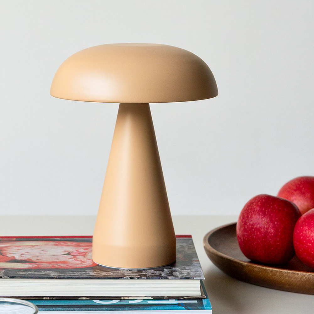 Rex London batteri mushroom lampe - lysebrun - Billede 3