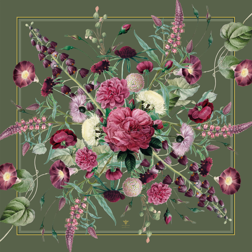 Foulard en soie Jim Lyngvild, 50x50 - Jardin fleuri - Image 2