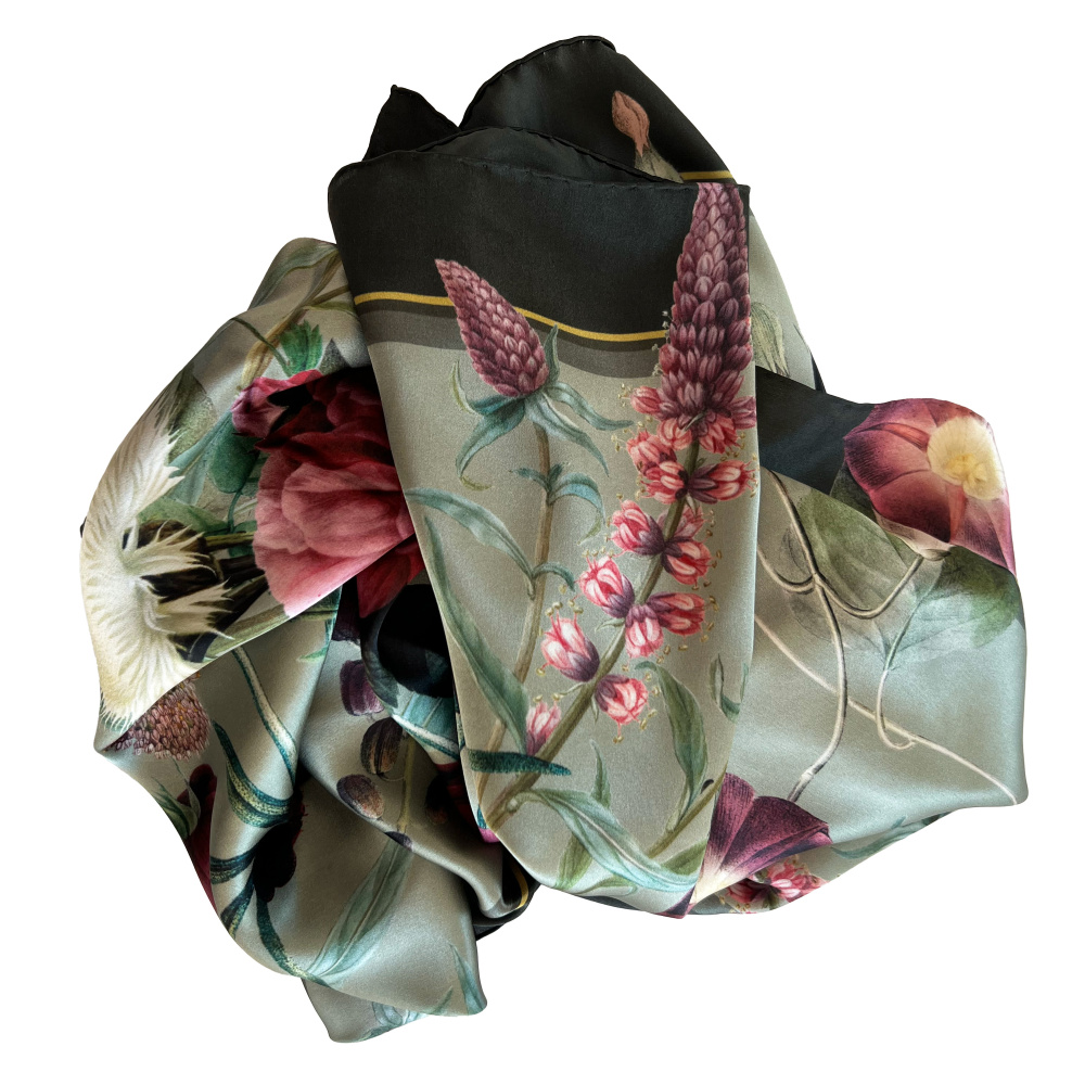 Jim Lyngvild zijden sjaal, 90x90 - Blossom Garden - Afbeelding 5