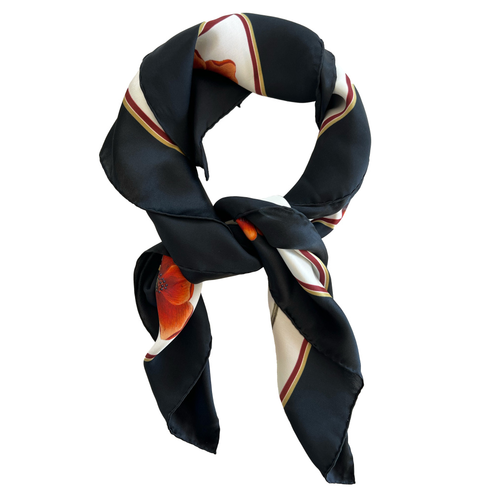 Koustrup & Co. foulard en soie, 90x90 - Coquelicot - Image 4