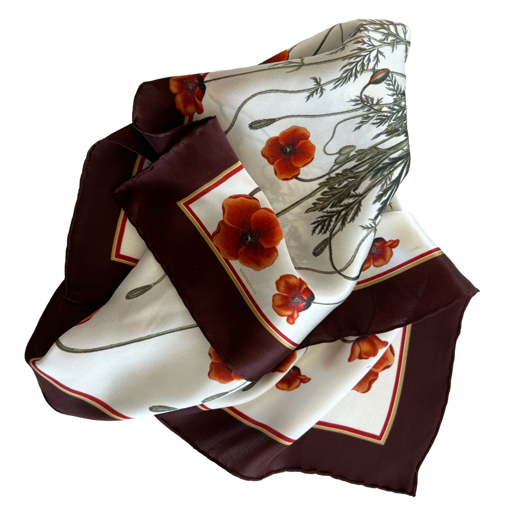 Foulard en soie Koustrup & Co., 50x50 - Coquelicot - Image 5