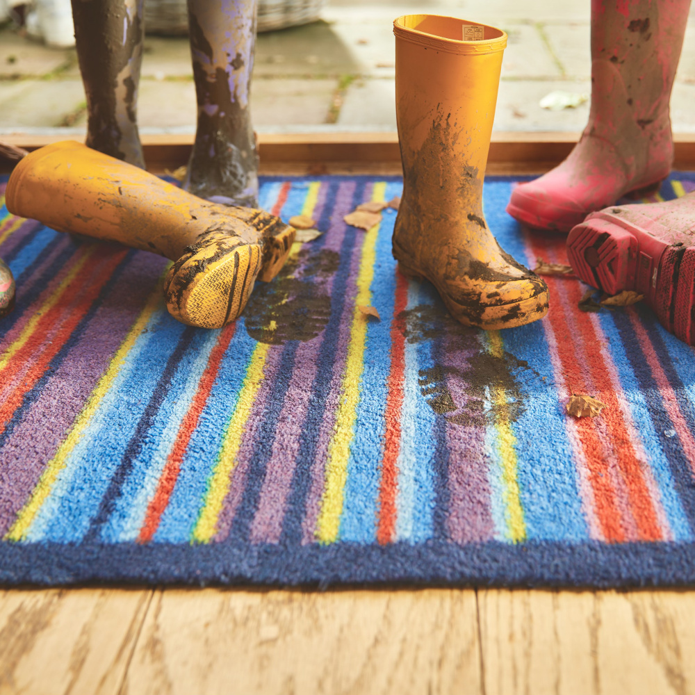 Hug Rug øko dørmåtte, 65x85 - Striber - Billede 2