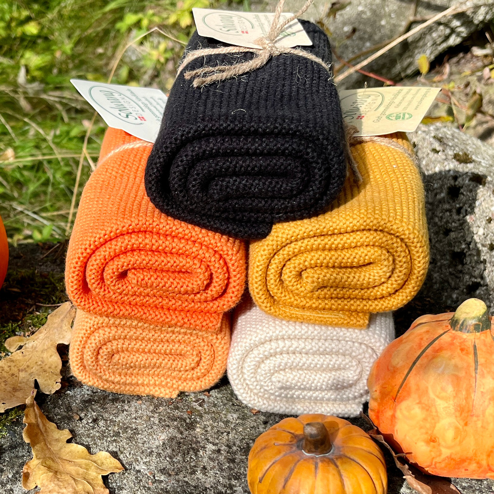 Solwang stickad handduk – Stålgrå - Bild 9