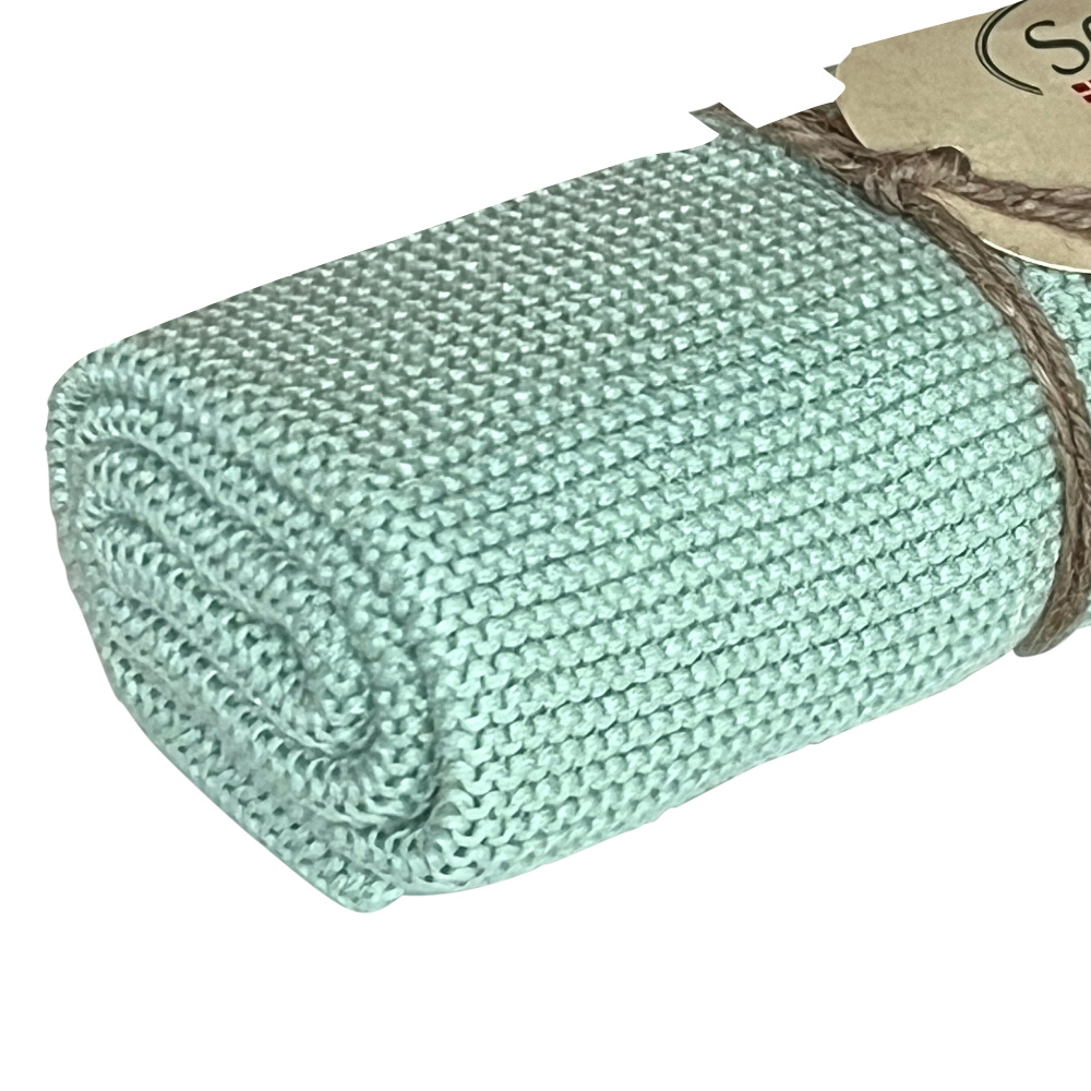 Solwang Knitted Towel – Dusty Aqua - Image 2
