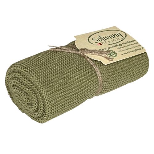 Solwang gebreide handdoek - Donker olijf