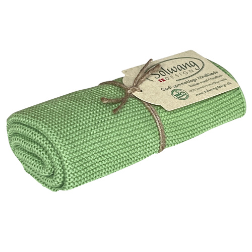 Solwang gebreide handdoek - Stoffig groen