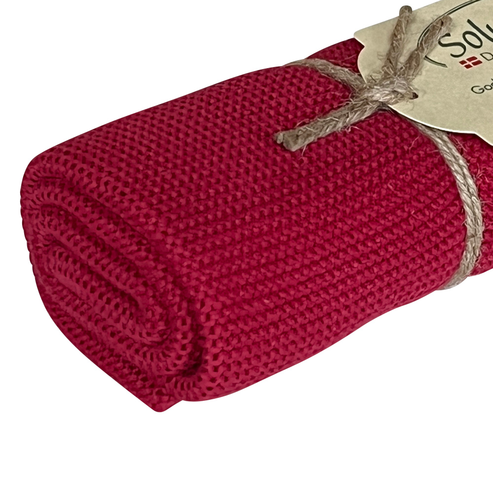 Solwang Knitted Towel – Deep Red - Image 2